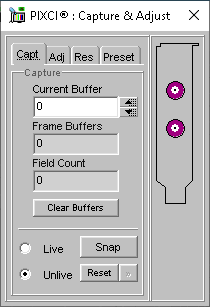 (XCAP Control Panel for the Generic PAL (Square Pixels))