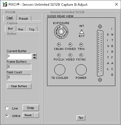 (XCAP Control Panel for the Sensors Unlimited SU128)
