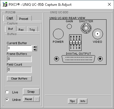 (XCAP Control Panel for the UNIQ UC-930)