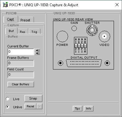 (XCAP Control Panel for the UNIQ UP-1830)