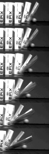 Image Sequence of Ball Hitting Cards